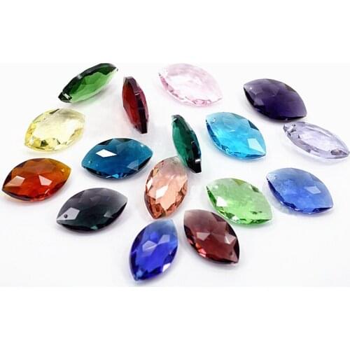 Top Quality 30pcs/lot Multicolor K9 Crysta Horse Eye 38mm Colour Jewelry Chandelier Pendants DIY Crystal Petal Accessories