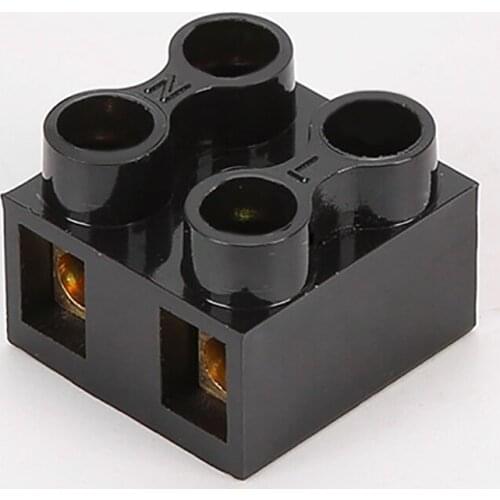 X5-1002 100pcs Electrical Wire Terminal Strip Block 10A 2P Barrier Flame-Redardant PC Base Copper Screw Terminal Connector Crimp