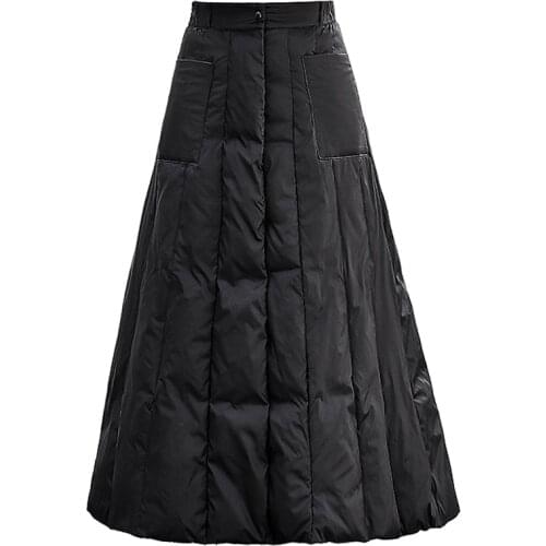 Plus size 4XL!Winter thick down cotton skirt women high waist casual a-line skirt