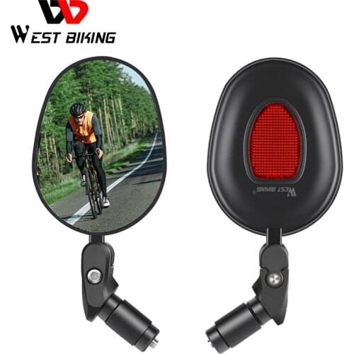 WEST BIKING Wide Angle Bike Rearview Mirror MTB Road Bicycle Handlebar Mirror 360 Rotation Adjustable Cycling Rear View Mirror
