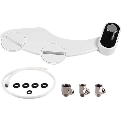 1/2 3/8 9/16 Bathroom Dual Self-Cleaning Nozzle Single Cold Water Toilet Bidet Sprayer Set Non-Electric Toilet Bidet Attachment