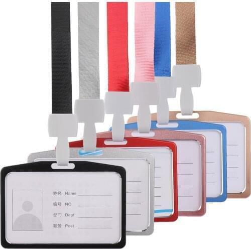 1PC Work Card Holders Aluminium Alloy Card Holder Employee Name ID Card Cover Metal Work Certificate Identity Badge