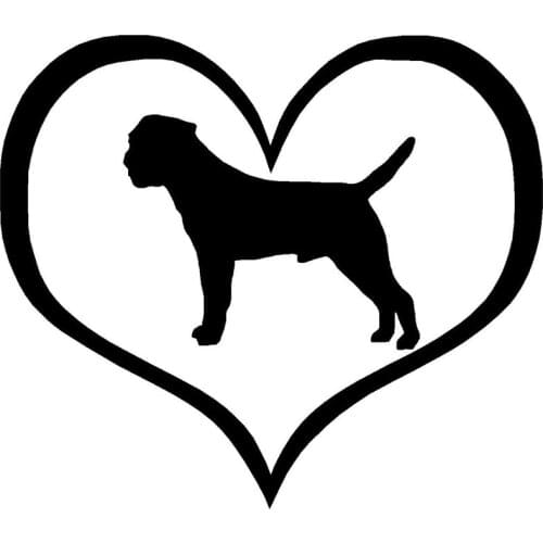 10.9*9.5CM Border Terrier Dog Heart Classic Creative Car Window Glass Decorative Stickers Accessories C6-0194