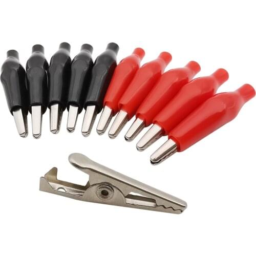 10pair(20pcs) 27/35/44mm Metal Alligator Clips Electrical G98 With Protective Insulation Crocodiles Clamp for Circuit Testing