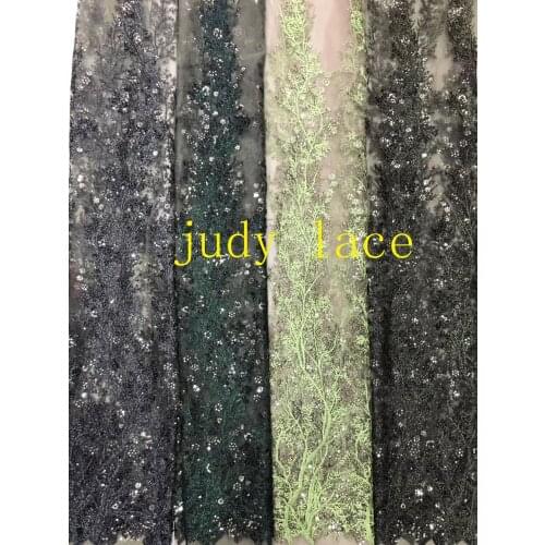 5yards/bag LF31# Four-colour embroidered sequin fashionable Chinese style fabric used for the wedding dress fashion evening