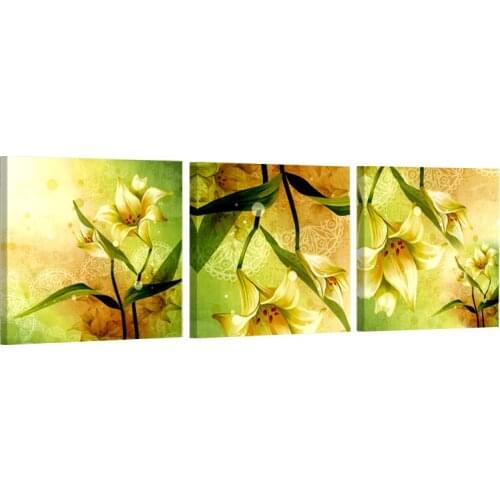 Abstract Yellow Lily Flowering Season Picture Canvas Modern Painting Home Decor Canvas Wall Art Modular Painting Print Image