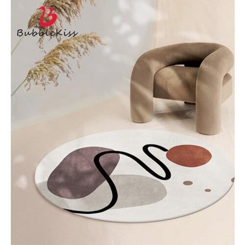 Bubble Kiss Abstract Round Carpet Nordic Morandi Rug For Bedroom Home Living Room Decoration Bedroom Thicker Crystal Velvet Rugs