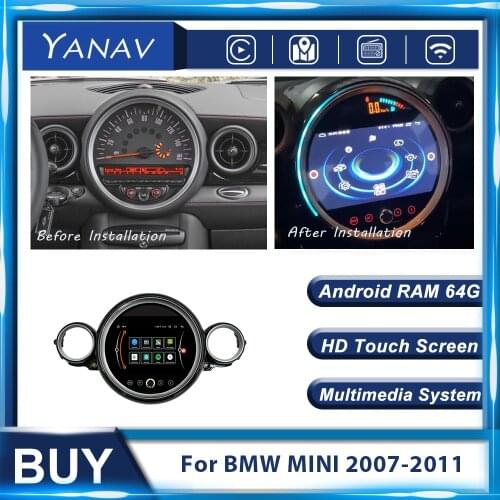 Android Car Radio With Carplay GPS Navigation For BMW MINI 2007-2011 Auto 2 Din Stereo Receiver Multimedia MP3 Player Head Unit