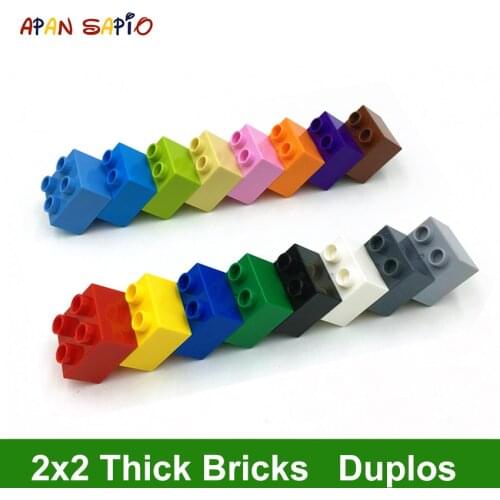 Big Size DIY Building Blocks Thick Figures Bricks 2X2Dot 14PCS Educational Creative Toys for Children Compatible With Brands