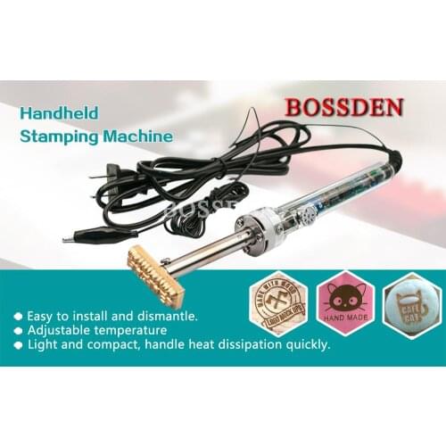 BOSSDEN Cake Hamburger Meat Leather Wood Handheld Hot Stamping Logo Machine Electic Soldering Iron Heat Press Emboss Too