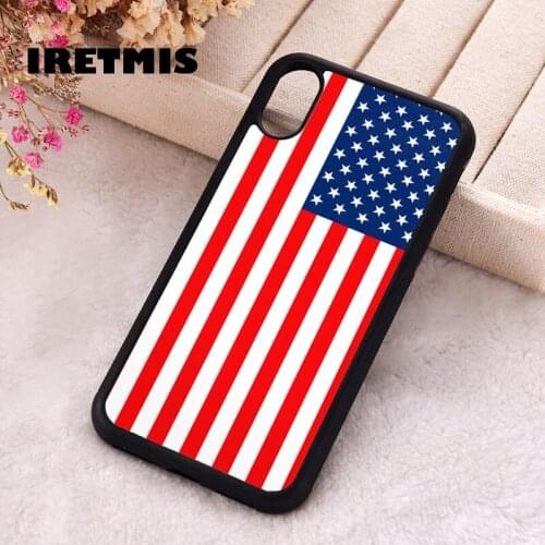 Iretmis 5 5S SE 2020 Phone Cover Case for iPhone 6 6S 7 8 Plus X Xs XR 11 12 Mini Pro Max Rubber Silicone US Flag