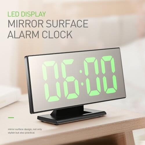 Digital Alarm Clock LED Mirror Clock Multifunction Snooze Display Time Night LCD Light Table Desktop Reloj Despertador USB Cable