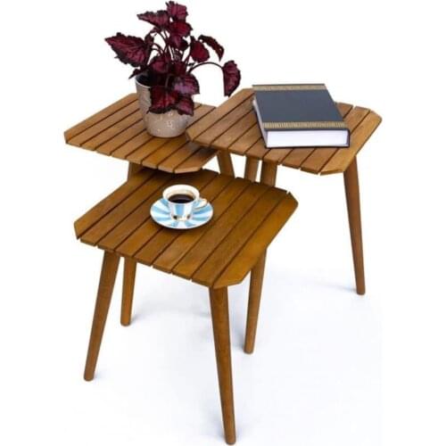 Wooden Decor 3'lü coffee table 3'lü Zigon coffee table coffee tables furniture القهوة الجداول table basse журнальный столик muebles mesa