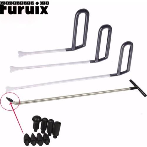 Dent Removal Rods Tools Dent Repair Kit Rod Whale Tail Tap Down with R1 Push Hooks Paintless Dent Repair Light