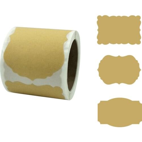 Dophee 100pcs Kraft Paper Gift Tags stickers Blank custom DIY Labeling for Jar Candle Glass Bottle Office stationery sticker