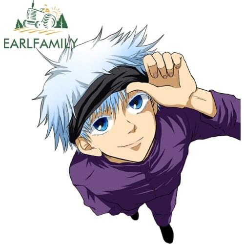 EARLFAMILY 13cm x 12.1cm For Jujutsu Kaisen Gojo Satoru Graffiti Car Sticker Fashion Fine Decal Waterproof Graffiti Stickers