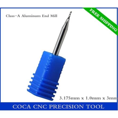 3.175mm*1.0mm*3mm,Freeshipping CNC router bit,Solid carbide end milling cutter,Aluminum cutter,Tungsten end mill,PVC,Acrylic