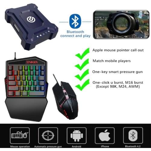 Gamepad Pubg Mobile Bluetooth 4.1 Android PUBG Controller Mobile Controller Gaming Keyboard Mouse Converter For IOS iPad to PC