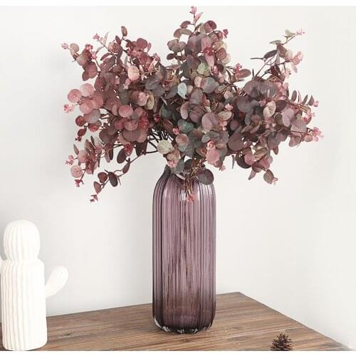 Artificial Eucalyptus Leaf Fresh-Looking Desktop Decor Faux Silk Flower Wedding Parties Simulation Plant for Home Decoration