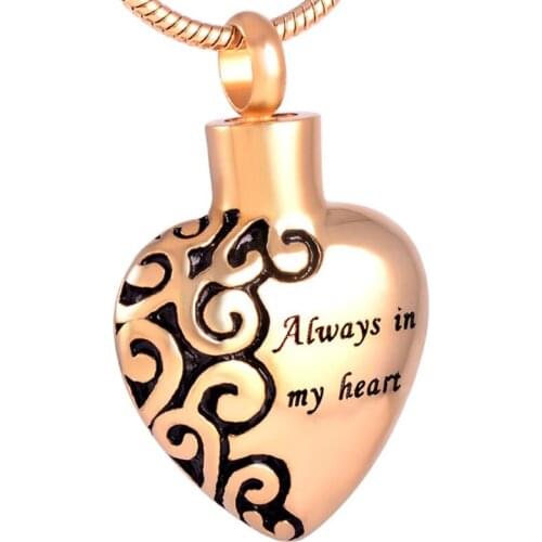 KLH2472 Wholesake Cheap Always in my Heart Urn Necklace-Keepsake Jewelry for Ashes of Loved One or Pet