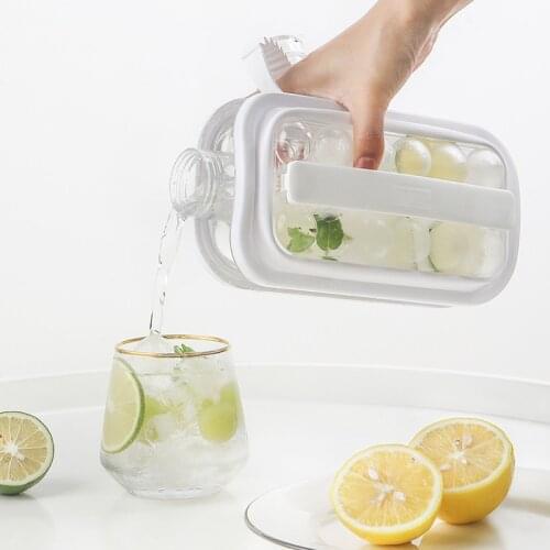Kitchen Tool Ice Ball Maker 2 In 1 Portable Ice Kettle Bottle Ice Cubes Mold Tray Container Sphere Ice Tray for Freezer