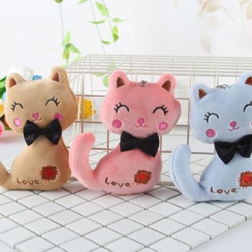 Original design bowknot cat plush toy pendant mens and womens bags pendant student gifts Christmas toys