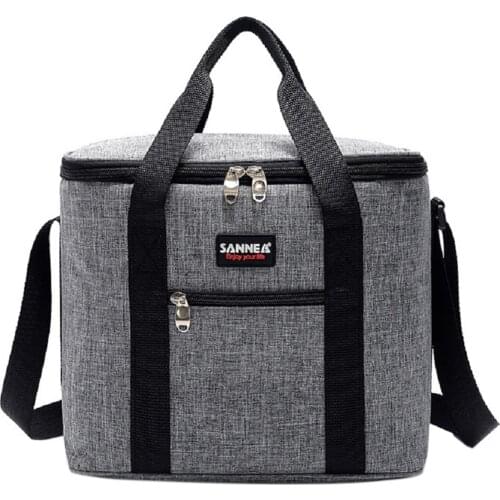 Large Capacity Lunch Box Food Insulated Warm Bag Leakproof Zipper Portable Cooler Bag for Outdoor Travel Beach Picnic Camping