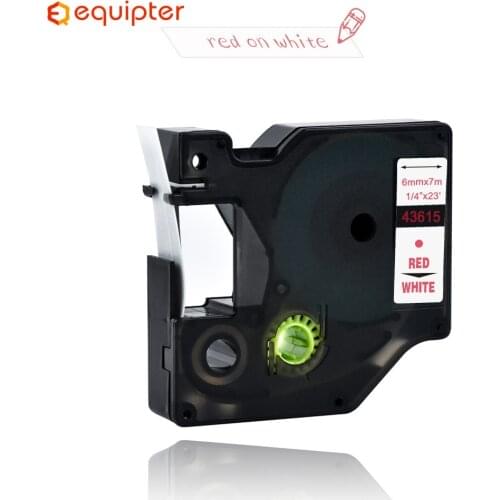 6mm 43615 Red on White Label Tapes Ribbon Cassette Compatible for Dymo D1 Label Printer For Dymo Label Printer Dymo LM160 LM280