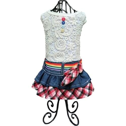 Cute Dog Dress Pet Dog Puppy Tutu Dress Small Dog Cat Lace Skirt Princess Dress Summer Denim Clothes Apparel For Chihuahua