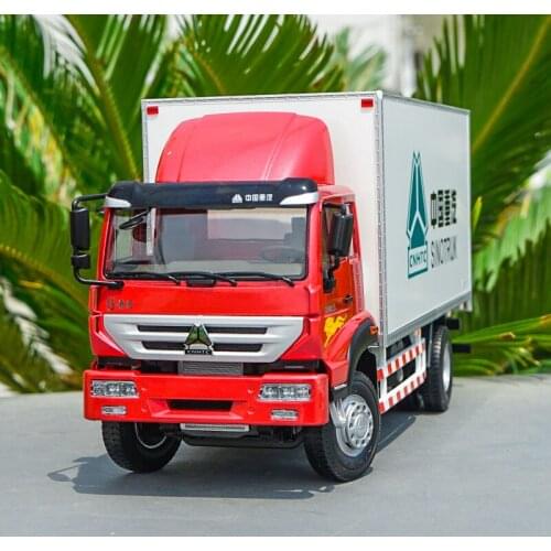 1/24 alloy die-casting car model China National Heavy Duty Truck New Yellow River Container Adult Collection Childrens Toy