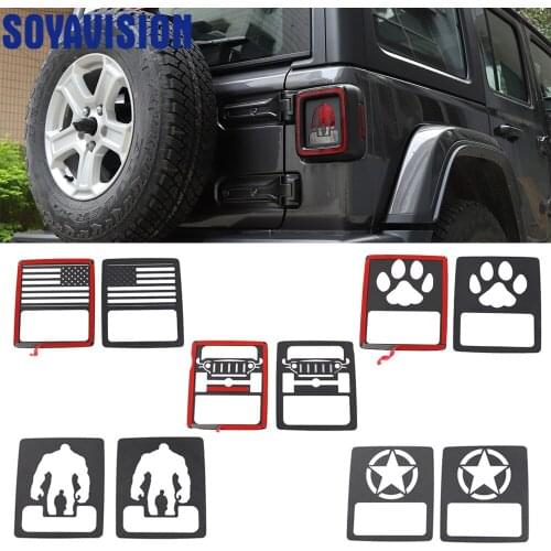 New Metal Lamp Hoods for Jeep Wrangler JL 2018 Rear Tail Light Cover Decoration Guard Trim for Jeep JL Wrangler 2019 Accessories