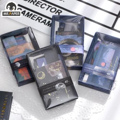 Mr.paper 4 Designs Moonlight Bazaar Series Boxed Sticker Box Sticker Creative Mini Pocket Decoration DIY Material Sticker