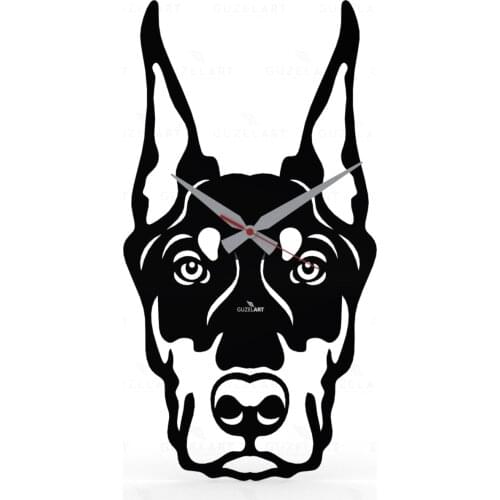 GuzelArt Doberman Wall Clock , Veterinary Wall Clock , Doberman themed wall clock , Dog wall clock , Decorative wall clock