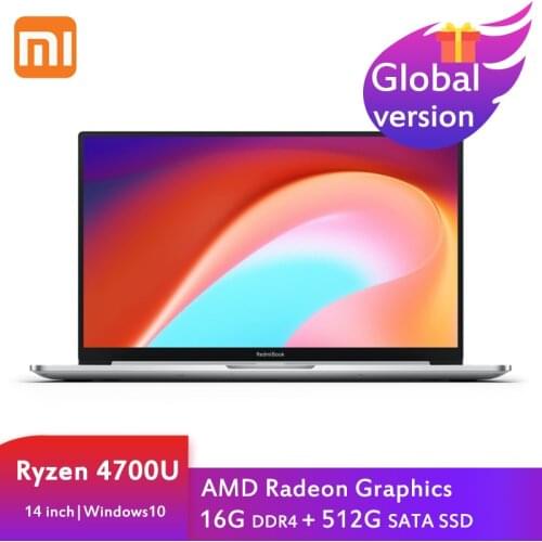 Xiaomi RedmiBook 14 II Laptop AMD Ryzen 4700U 16GB DDR4+512GB SSD 14'' FHD 100%sRGB Notebook Metal Body Computer with Windows 10