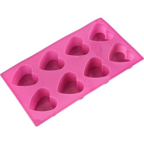 New 1pcs Silicone Mousse Cake Mould 8 Holes Love Heart Molds For Cakes Mousse Dessert Mold Baking Cake Tools