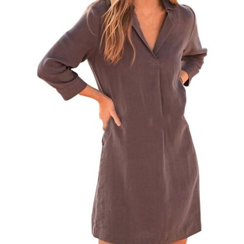 New Dresses Womens Fashion Summer Leisure Retro Cotton Hemp Fabric Comfortable Dress Vestidos Beach Sundress платье