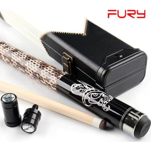 FURY LE-4 Pool Cue 11.75mm 12.75mm Tip Snakeskin Handle Canadian Maple Billiard Cue Stick Pool Stick Kit HT KT Professional XTC