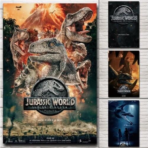 Jurassic World fallen kingdom Poster Print On Silk Fabric Painting Cuadros Movie Wall Art Pictures For Living Room Decoration