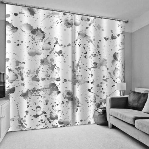 Luxury Blackout 3D Window Curtains For Living Room Bedroom 3d curtains Morden gery curtains