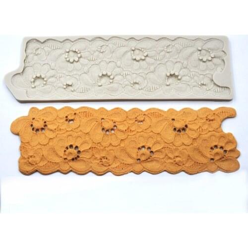 Flower Lace Pattern Silicone Cake Decoration Mold For Party Birthday Wedding Fondant Cake Border Mold