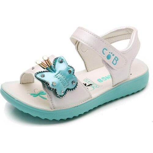 Skoex Girls Fashion Sandals Children Princess Open Toe Flat Sandal Hook Loop Baby Girl Party Dress Shoes For Toddler Little Kids
