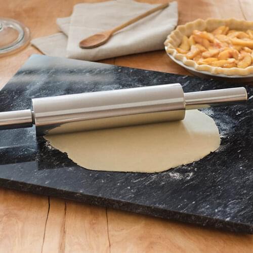 Steel Rolling Pin Paste Pizza Cookies Pastry Dough Roller Home Bakery Baking Tool