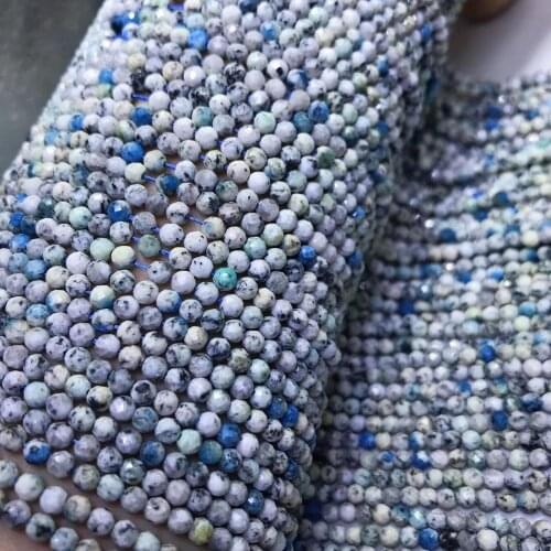 Loose beads K2 agate roundfaceted 2/3mm 14" for DIY jewelry making FPPJ wholesale beads nature gem stone