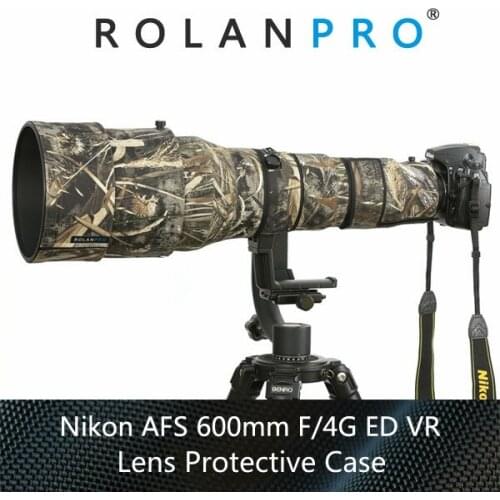 ROLANPRO Waterproof Lens Camouflage Coat Rain Cover for Nikon AF-S 600mm f/4G ED VR Lens Protective Case For Nikon DSLR camera