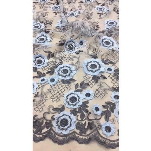 BZL-81920 Sequins embroidered Lace Fabric For Evening Dress Nigerian Lace Fabrics For Wedding 5yard/lot