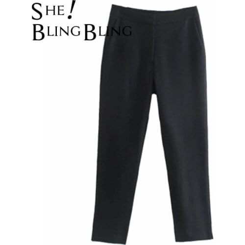 SheBlingBling Za Woman 2021 Female Causal Fashion Ankle-length pants Traf Long pants Summer Autumn High waist Office multicolor