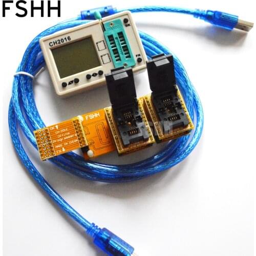 1.8V low voltage dedicated! CH2016 Programmer + 6x8mm QFN8 Adapter for 1.8v chip 25Q064 Can write 2 chips off-line programme