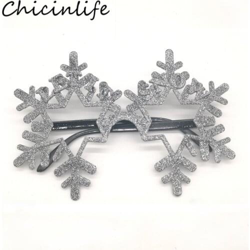 1Pcs 2020 Merry Christmas Photo Booth Props Photo Plastic Snowflake Glasses Decoration For Home New Year Eve Xmas Party Decor