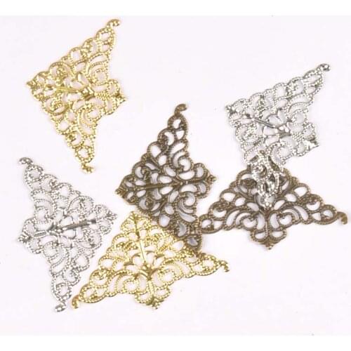 10pcs Filigree Wraps Connectors Charm DIY Jewelry Accessories Findings Supplies For Jewelry 36mm YKL0733