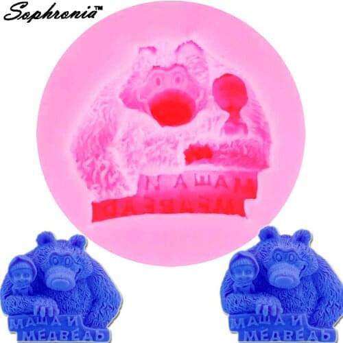 10PCS/SET M560 DIY BEAR silicone molds cake decorating fondant form mini girl style sugar craft tools chocolate mould 7.1*1.8cm